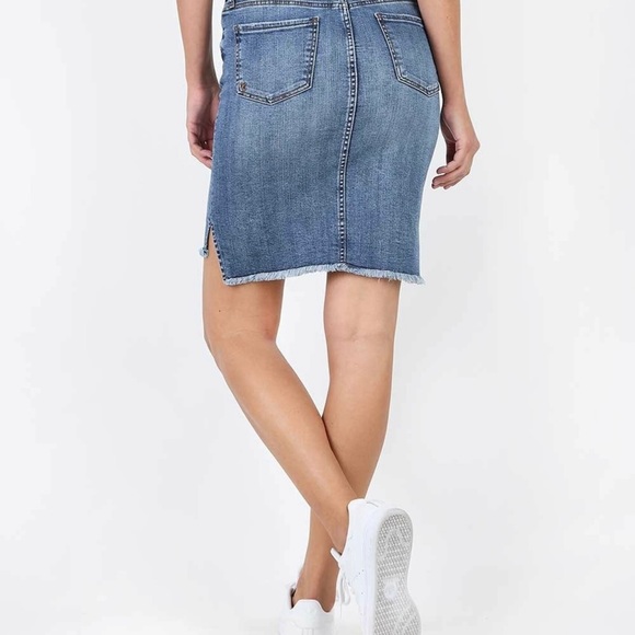 Kut From The Cloth Connie High Low Hem Denim Skirt - Color Blue Size 2 - Picture 4 of 11